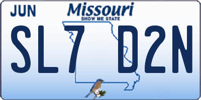 MO license plate SL7D2N