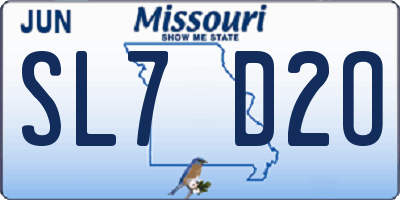 MO license plate SL7D2O