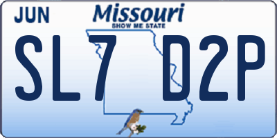 MO license plate SL7D2P