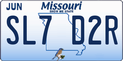 MO license plate SL7D2R