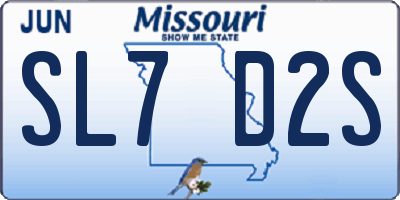MO license plate SL7D2S