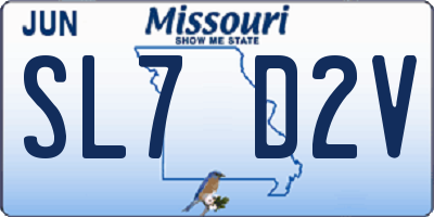 MO license plate SL7D2V