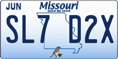 MO license plate SL7D2X