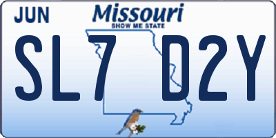 MO license plate SL7D2Y