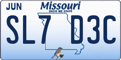 MO license plate SL7D3C