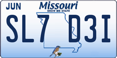 MO license plate SL7D3I