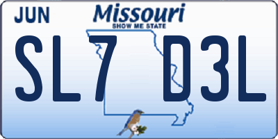 MO license plate SL7D3L