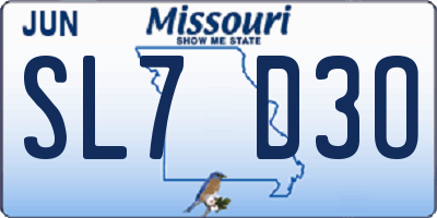 MO license plate SL7D3O