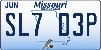 MO license plate SL7D3P