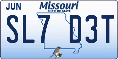 MO license plate SL7D3T
