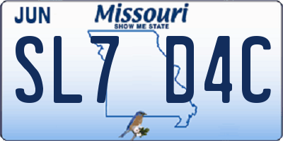 MO license plate SL7D4C
