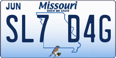 MO license plate SL7D4G