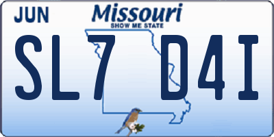 MO license plate SL7D4I