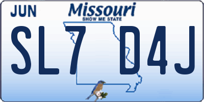 MO license plate SL7D4J