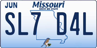 MO license plate SL7D4L