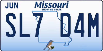 MO license plate SL7D4M