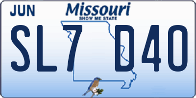 MO license plate SL7D4O