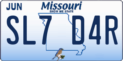 MO license plate SL7D4R