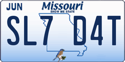 MO license plate SL7D4T