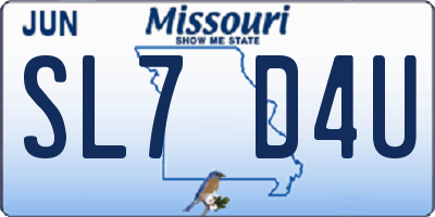 MO license plate SL7D4U