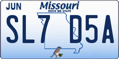 MO license plate SL7D5A