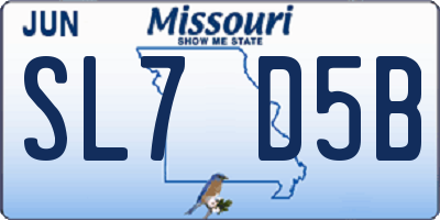 MO license plate SL7D5B