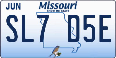 MO license plate SL7D5E