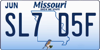 MO license plate SL7D5F