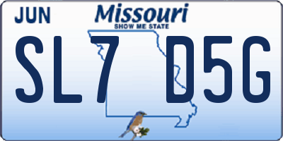MO license plate SL7D5G