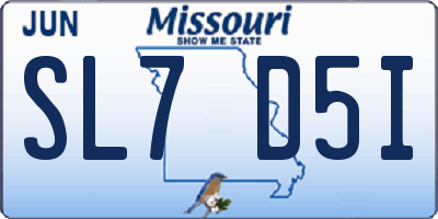 MO license plate SL7D5I