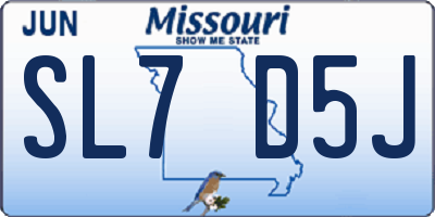 MO license plate SL7D5J
