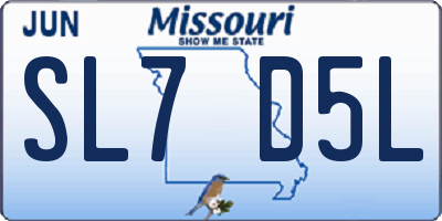 MO license plate SL7D5L