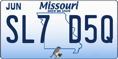 MO license plate SL7D5Q