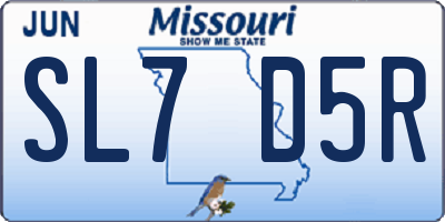 MO license plate SL7D5R