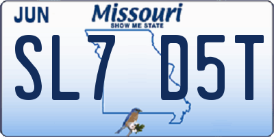 MO license plate SL7D5T