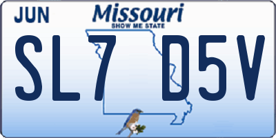 MO license plate SL7D5V