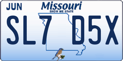 MO license plate SL7D5X