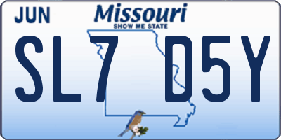 MO license plate SL7D5Y