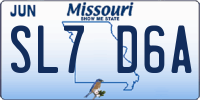 MO license plate SL7D6A