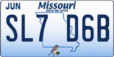MO license plate SL7D6B