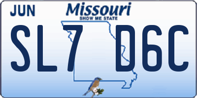MO license plate SL7D6C