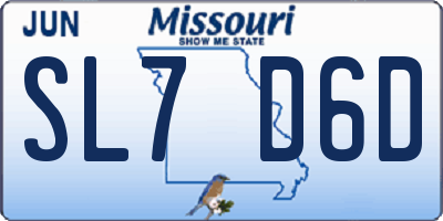 MO license plate SL7D6D