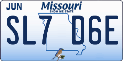 MO license plate SL7D6E