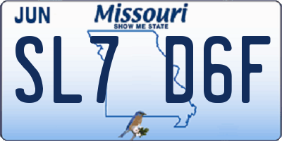 MO license plate SL7D6F