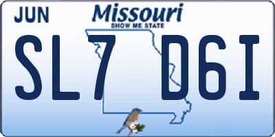MO license plate SL7D6I