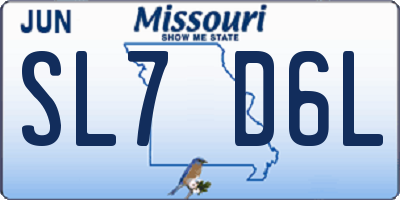 MO license plate SL7D6L