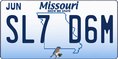 MO license plate SL7D6M