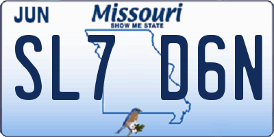 MO license plate SL7D6N