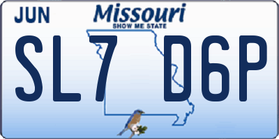 MO license plate SL7D6P