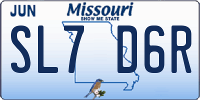 MO license plate SL7D6R